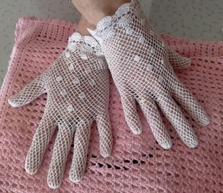Guantes novia crochet blanco