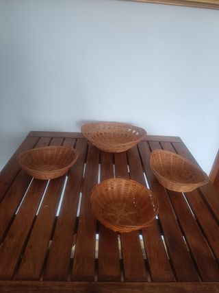 4 Cestas Vime - Decoração