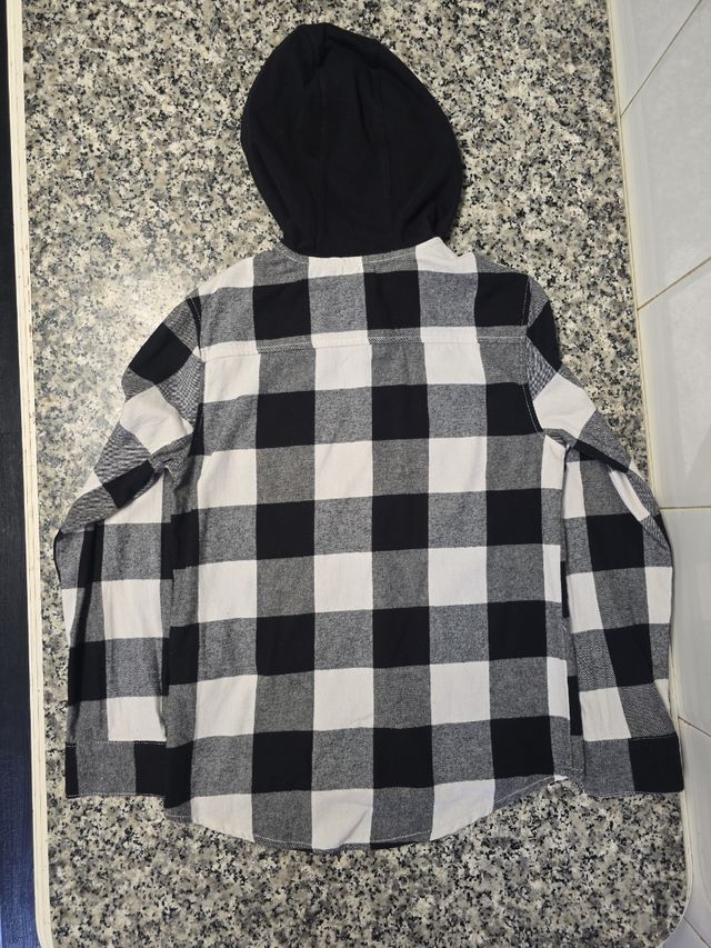 Camisa cuadros capucha