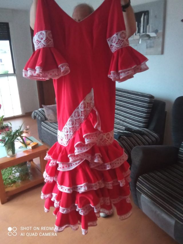 Vestido Flamenca Rojo y Blanco