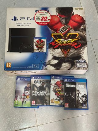 PS4 (PlayStation 4) 1TB + 4 Juegos