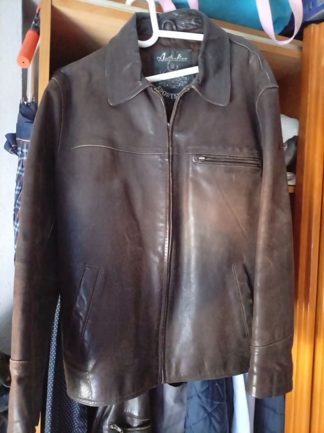 Chaqueta piel marrón Australian Sports