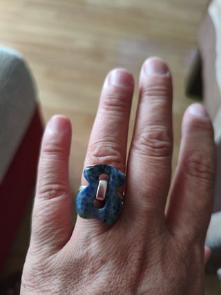 Anillo plata azul