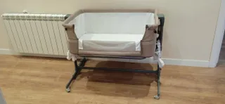 Cuna colecho bebé beige altura regulable