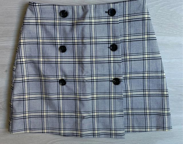 Mini Falda Cuadros Azul-Blanco