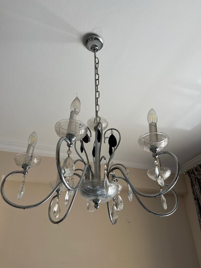 Elegante lámpara techo cristal