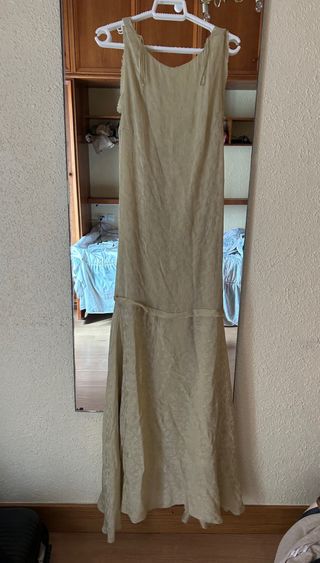 Vestido Zara beige largo boda