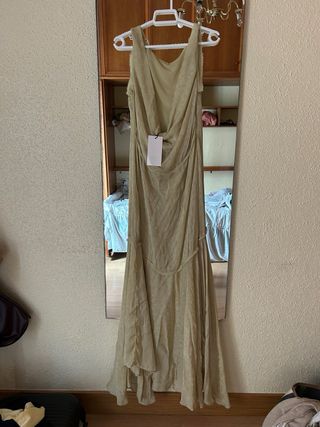 Vestido Zara beige largo boda