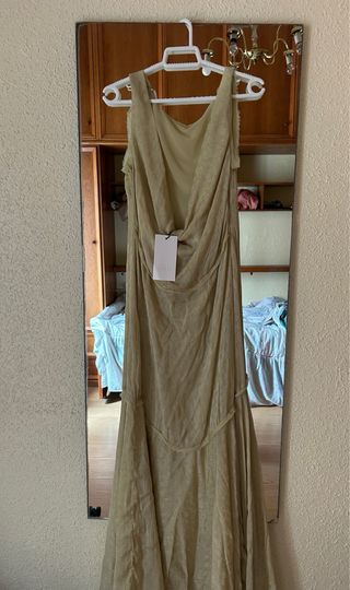 Vestido Zara beige largo boda