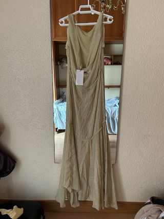 Vestido Zara beige largo boda