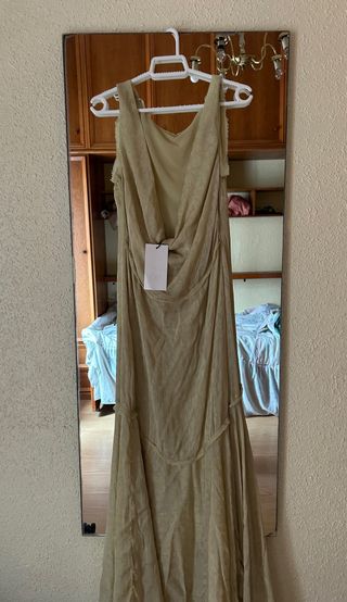 Vestido Zara beige largo boda