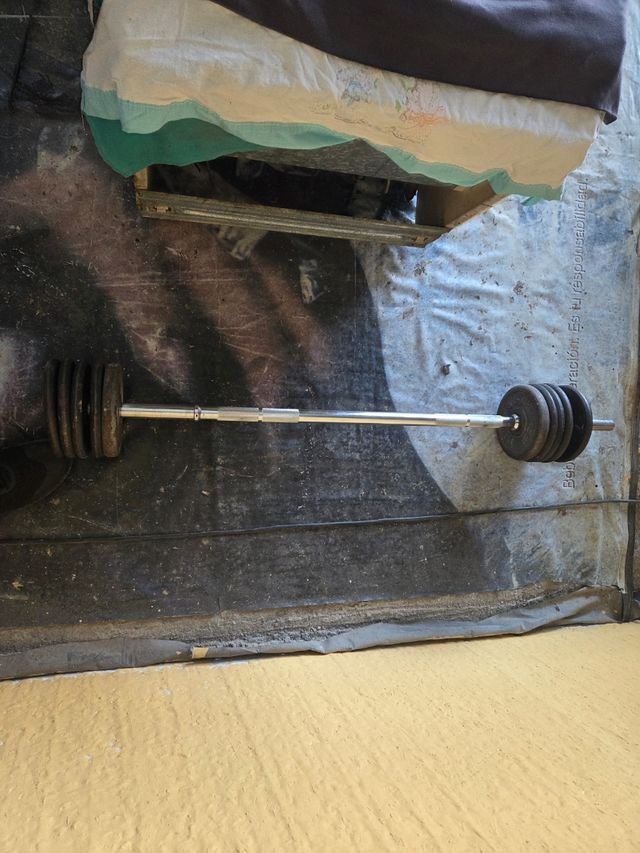 Barra con discos de pesas