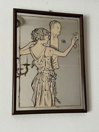 Espejo vintage art déco medidas: 31.5x22.5