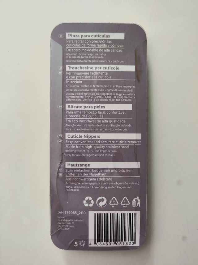 Cortacutículas Livarno - Acero Inoxidable