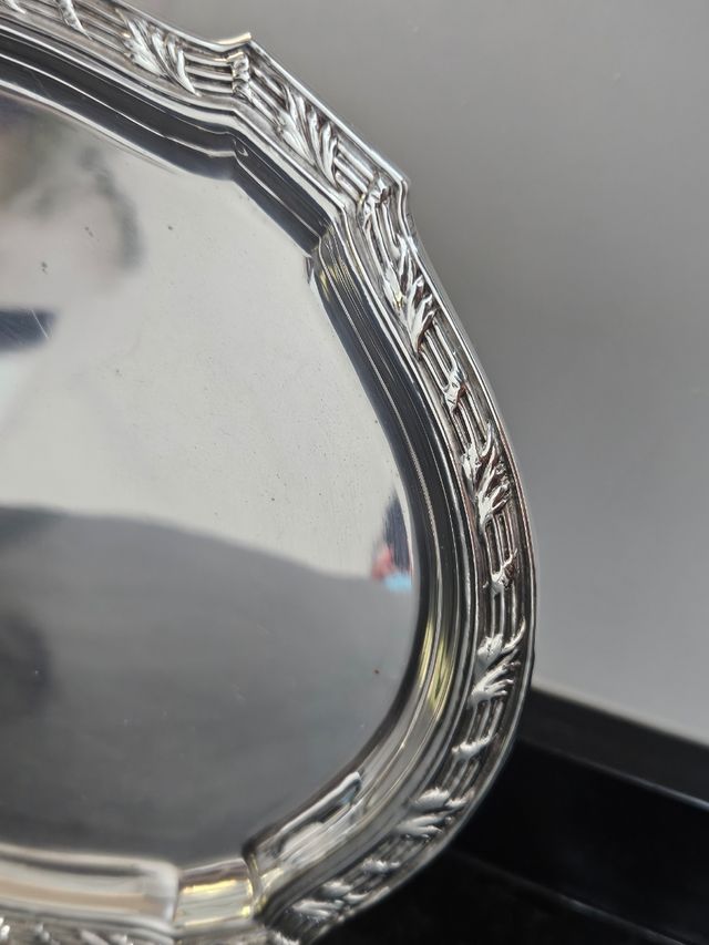 Bandeja alpaca plateada ovalada