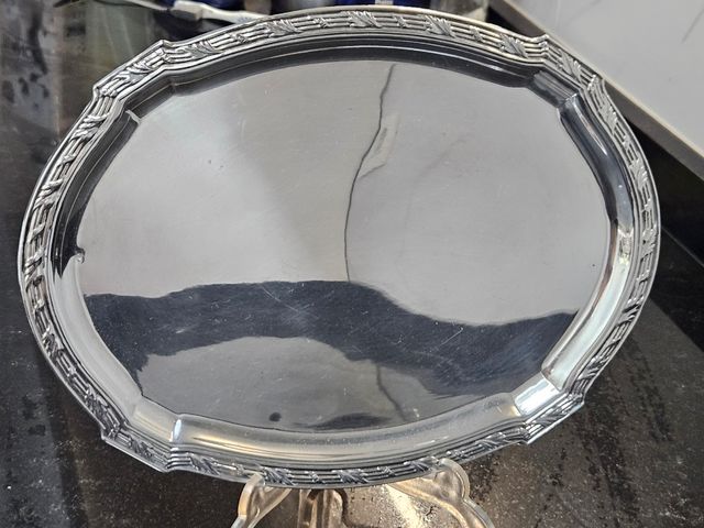 Bandeja alpaca plateada ovalada