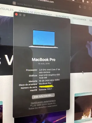 MacBook Pro 15" Touch Bar - Touch ID