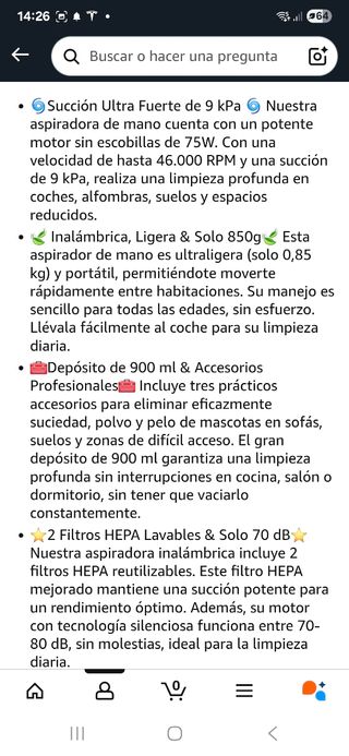 Aspiradora Portátil - NUEVA