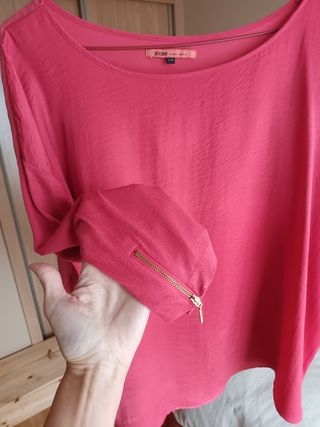 Blusa rosa manga 3/4 - Talla L