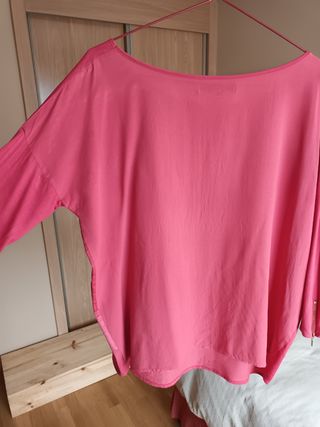 Blusa rosa manga 3/4 - Talla L