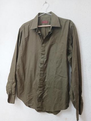 Camisa ZaraMan verde oliva Talla L