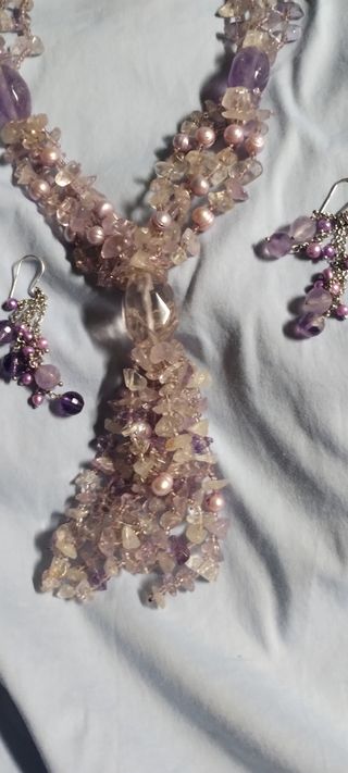 Collana e orecchini ametista