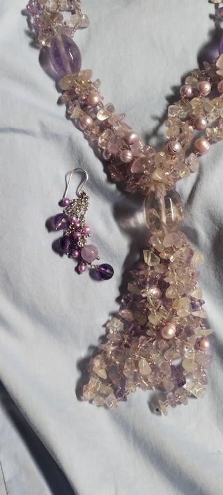 Collana e orecchini ametista