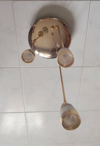 2 Lamparas doradas con halógenos 