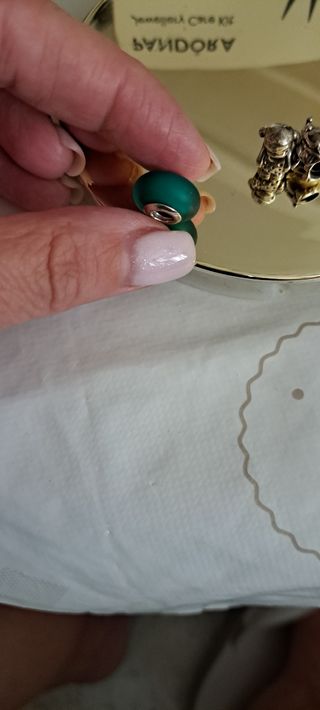 Charm Pandora - Verde & Plata