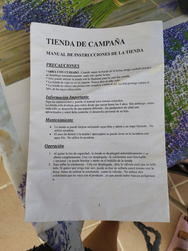 Tienda de campaña niños 