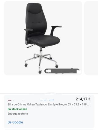 Silla oficina negra - piel sintética