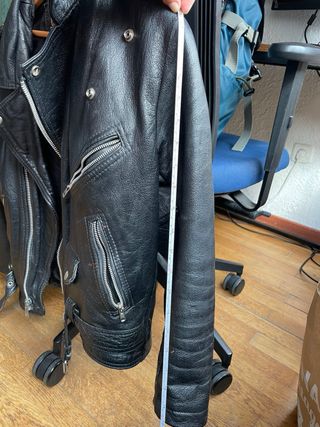 Chaqueta cuero negra Leather Fan