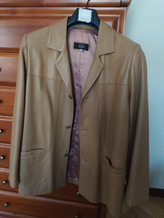 Chaqueta cuero ESTIPEL marrón