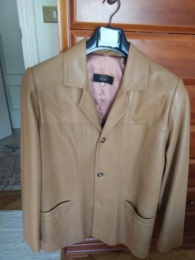 Chaqueta cuero ESTIPEL marrón