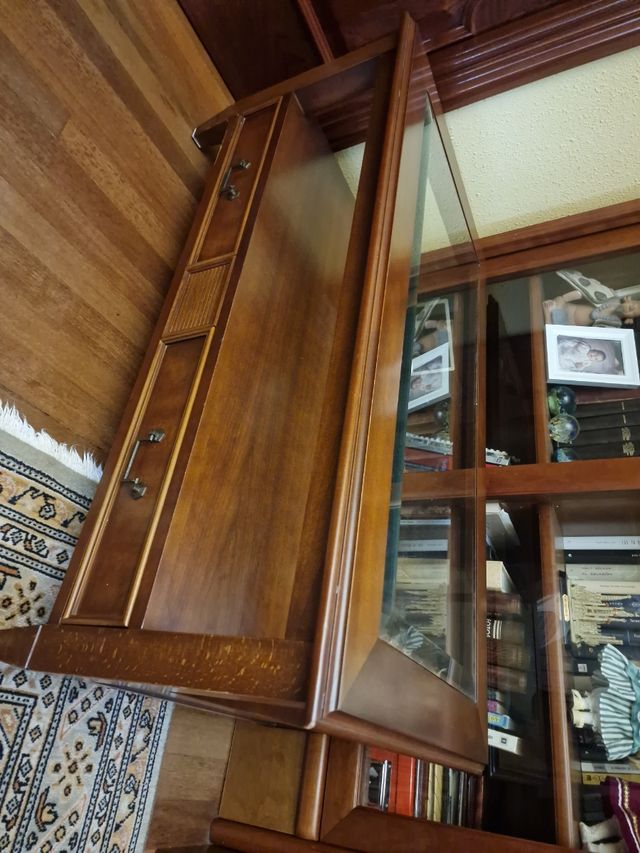 Mesa centro madera y cristal