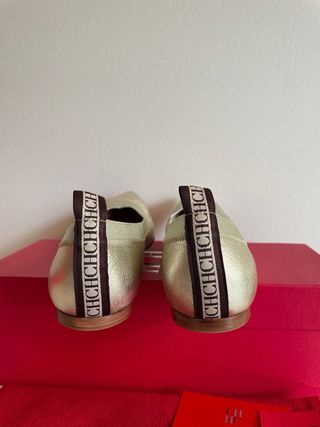 Zapatos Carolina Herrera dorados, talla 37 Nuevos