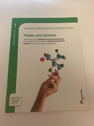 Libro Física y Química bachillerato en euskera