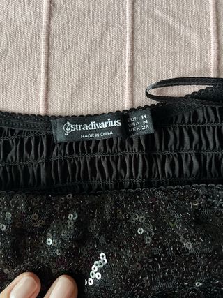 Top negro lentejuelas - Talla M 