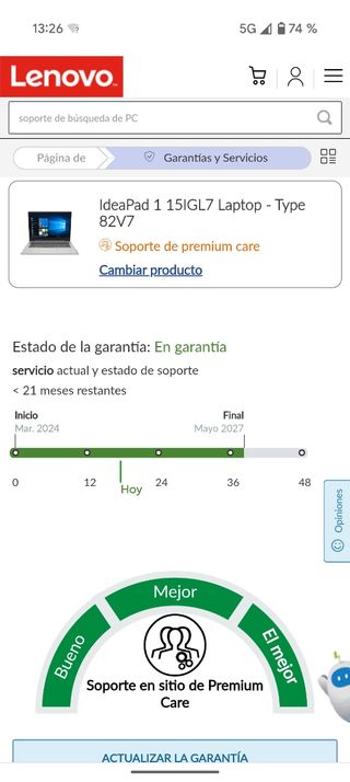 Portátil Lenovo Plata