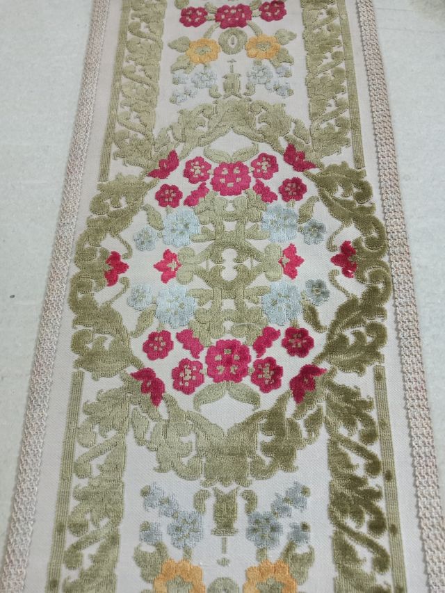 Camino mesa | terciopelo verde beige