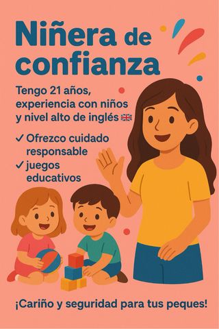 CUIDADORA DE NIÑOS ALTO NIVEL INGLÉS. 🇬🇧