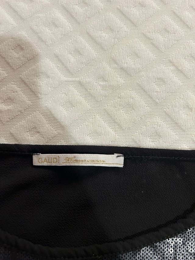 Maglietta righe paillettes nero argento