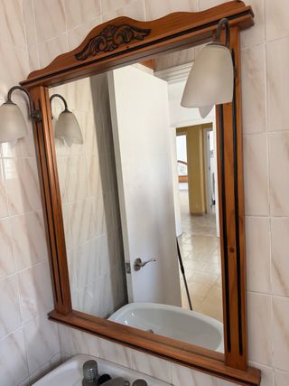 Espejo baño con luz - Madera 100%