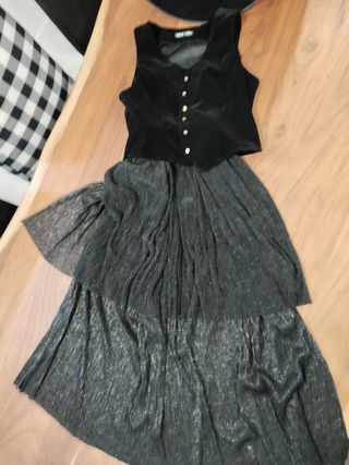 Traje de bruja medieval negro