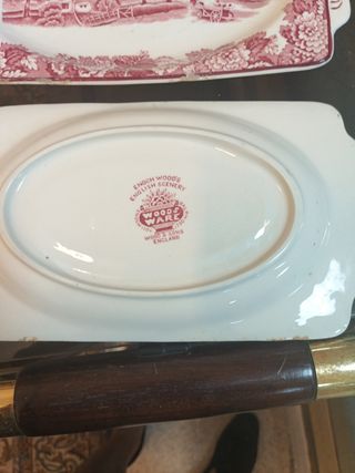 Plato ovalado inglés, porcelana