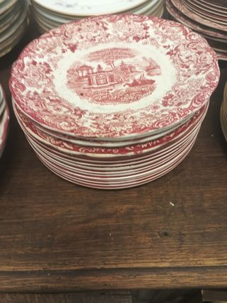 Plato ovalado inglés, porcelana