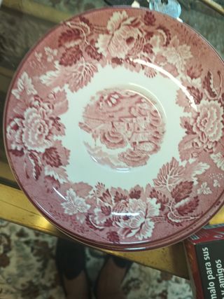 Plato ovalado inglés, porcelana