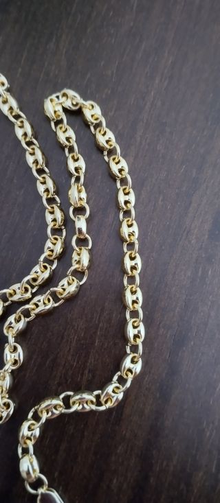 Conjunto  grano de cafe en oro laminado 14k 