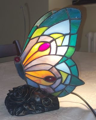 Lampada Stile Tiffany farfalla multicolor