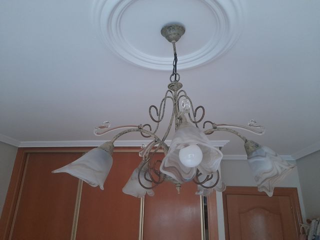 Lámpara techo + 2 lámparas de mesa- beige